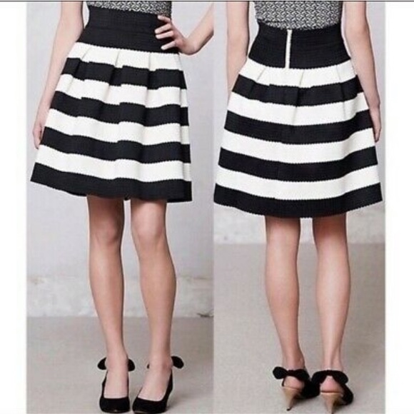 Anthropologie Dresses & Skirts - Girls from Savoy black & white stripe bell skirt